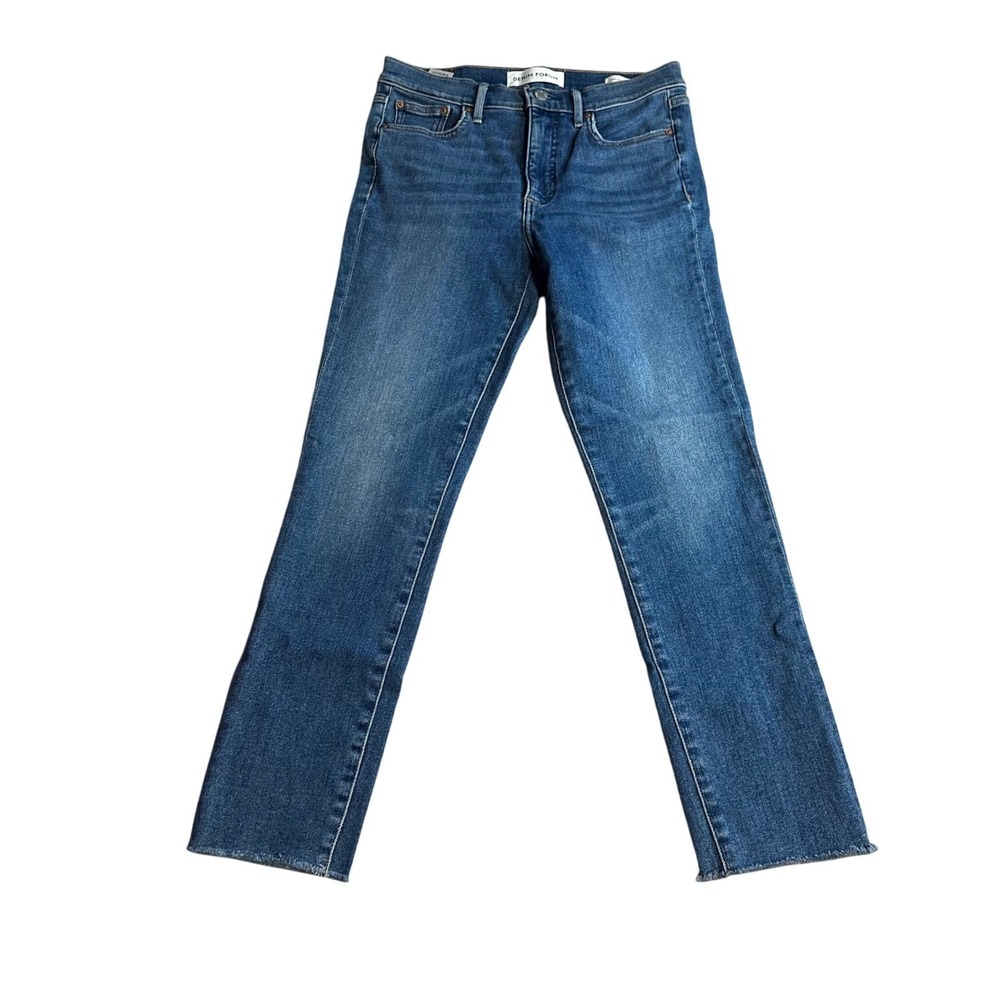 Denim Forum The Nico Mid Rise Skinny Crop Jeans Womens Size 29 Blue Denim